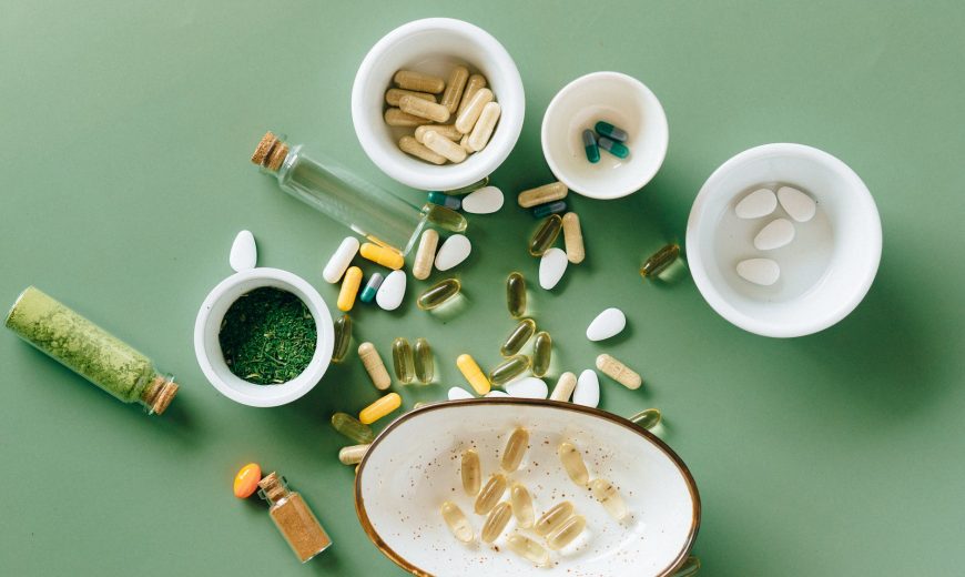 flat lay photo of alternative medicines